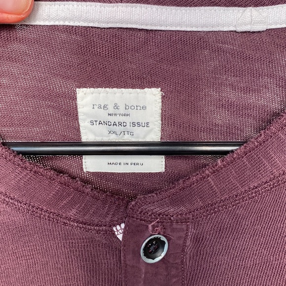 Rag & Bone | Standard Issue Maroon Long Sleeve - Picture 2 of 9